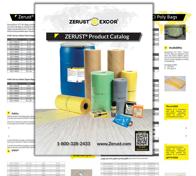 Download the ZERUST® PDF product catalog featuring our latest VCI products or we can send the ZERUST® catalog directly to your inbox.